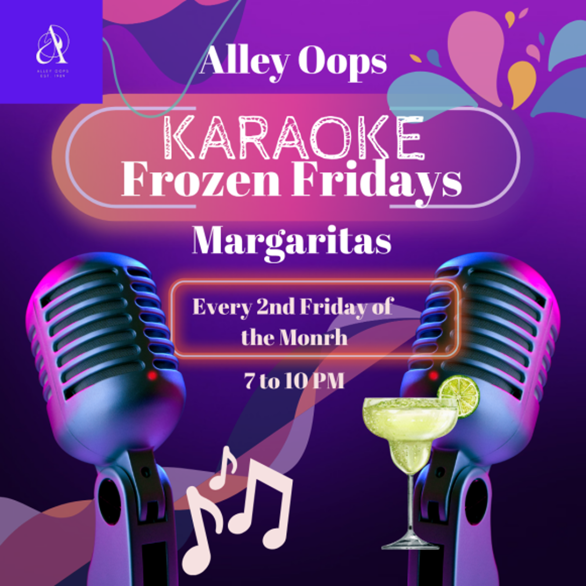 Karaoke Frozen Fridays & Margaritas at Alley Oops